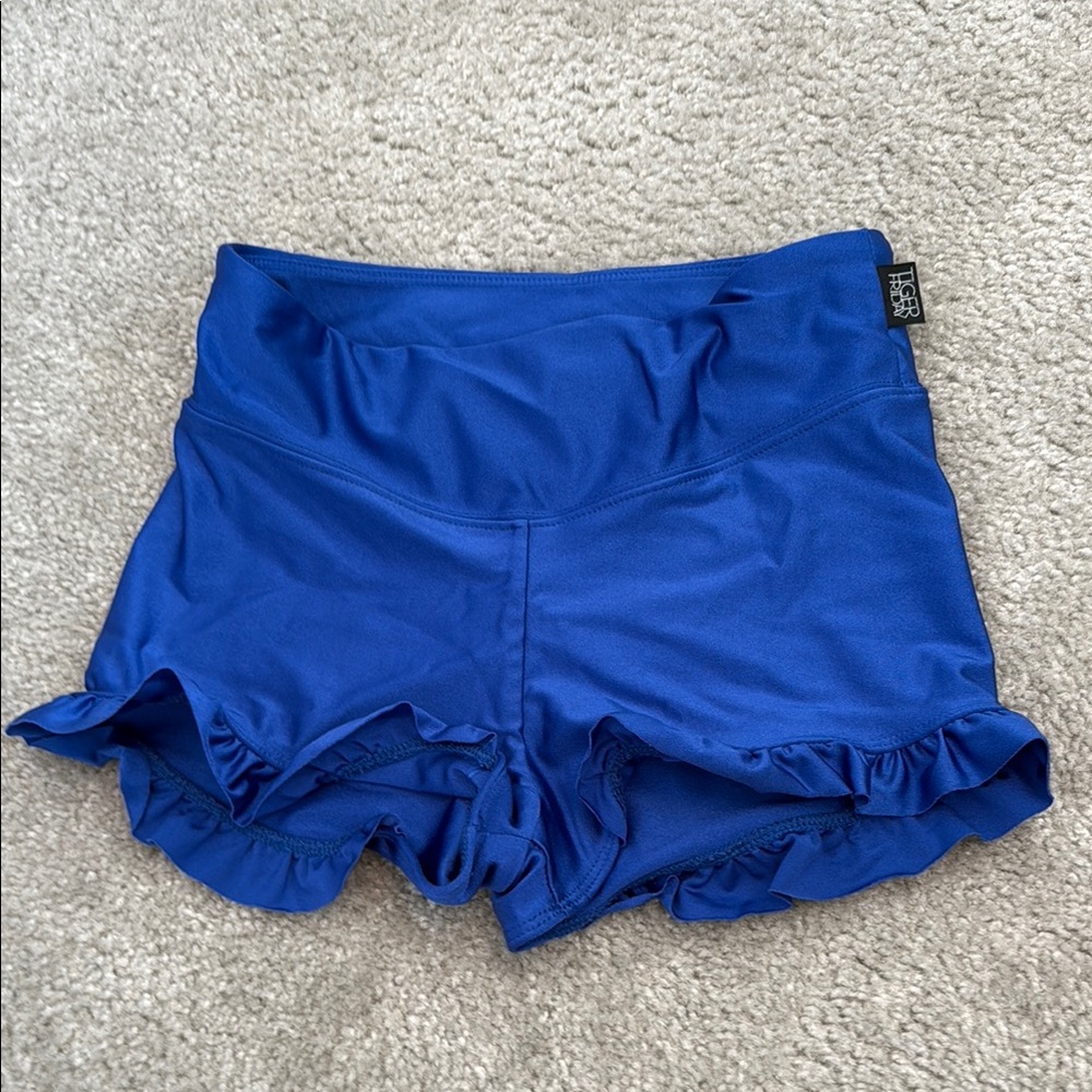 shiny blue tiger friday shorts